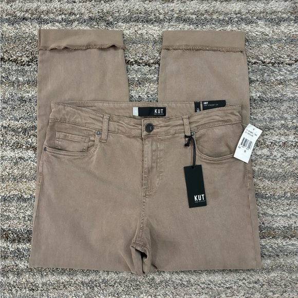 KUT From The Kloth Amy Cropped Straight Leg Jeans Sz 12 NWT | KUT Straight Jean- - Picture 11 of 14